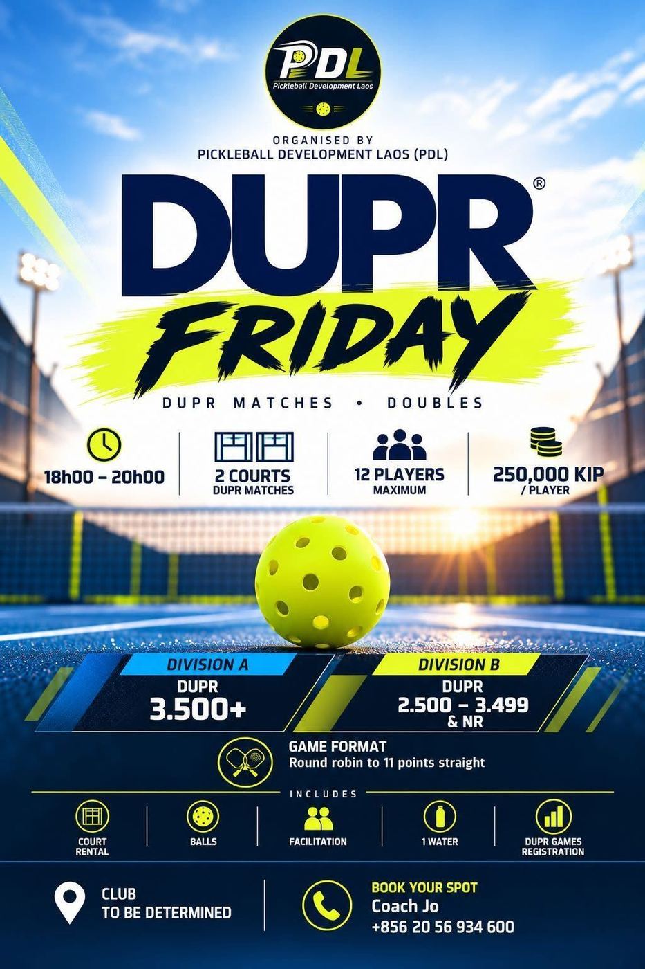 PDL DUPR Friday — Pickleball Doubles