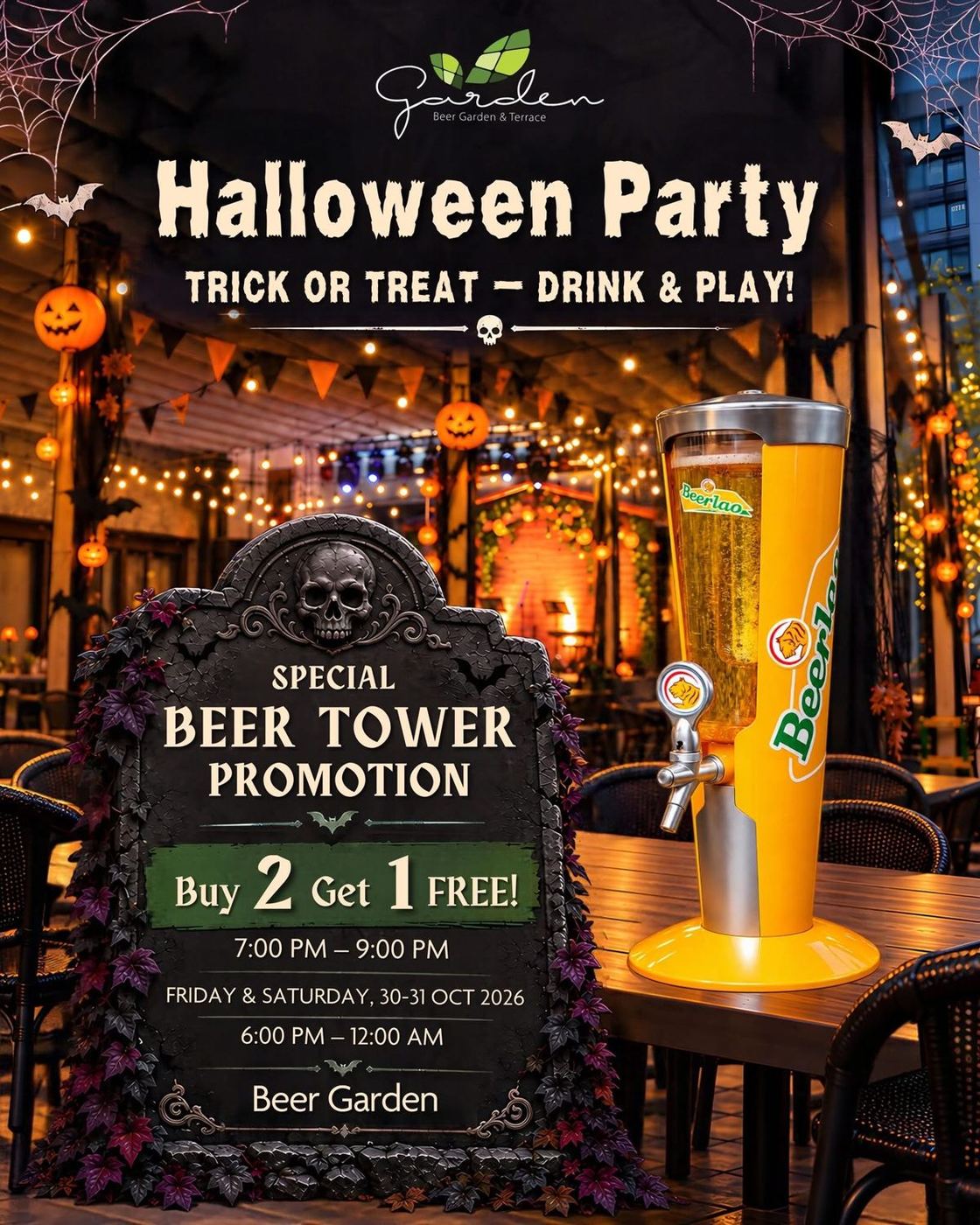 Halloween Party at Garden Beer Garden & Terrace