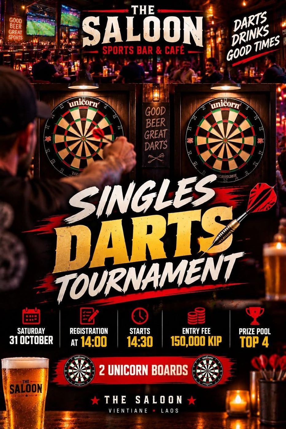 Singles Darts Tournament at The Saloon